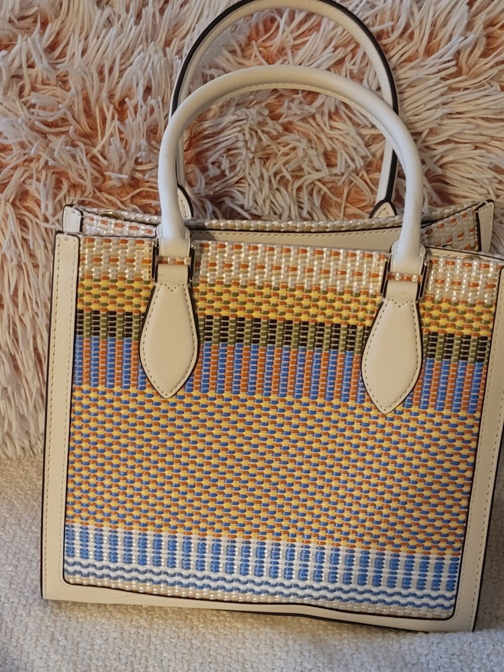 Kate Spade - Ellie Straw Multicolor Small Tote NWOT - Picture 7 of 13